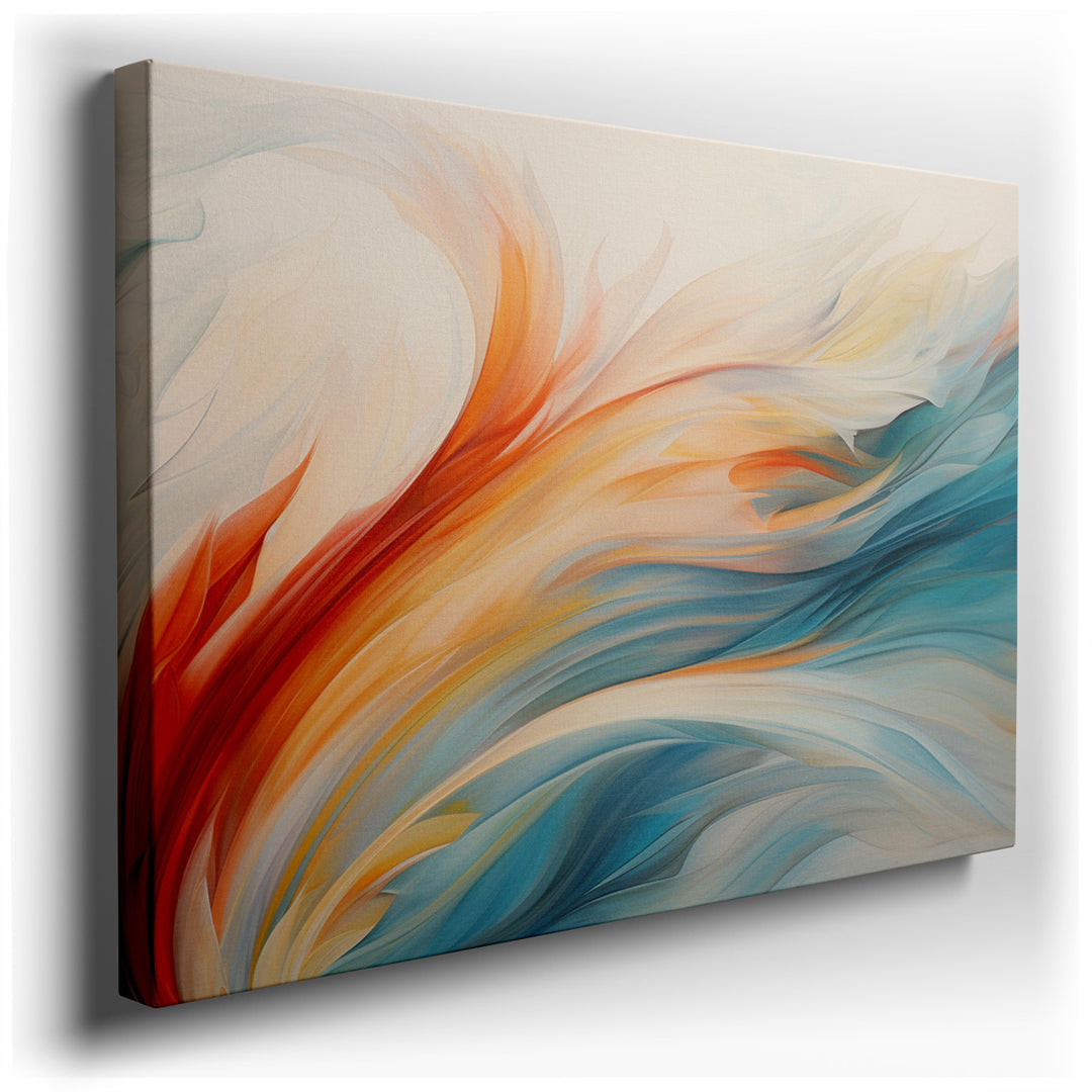 canvas print on wrapped canvas for wall decor – This enchanting abstract wall art masterfully captures the ethereal beauty of water through its depiction of waves, rend...