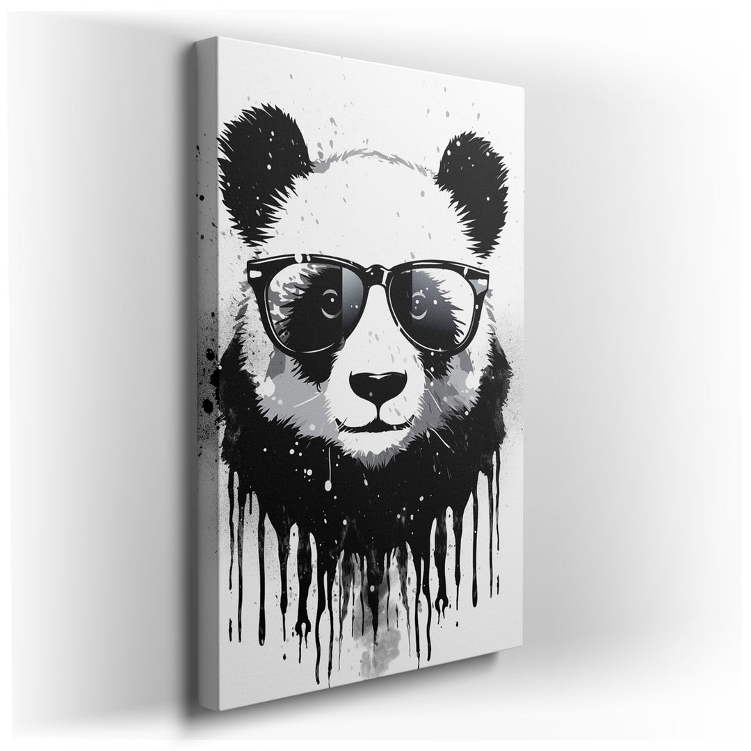 canvas print on wrapped canvas for wall decor – This wall art, an artistic depiction of a panda wearing sunglasses, is a captivating piece that combines the simplicity...