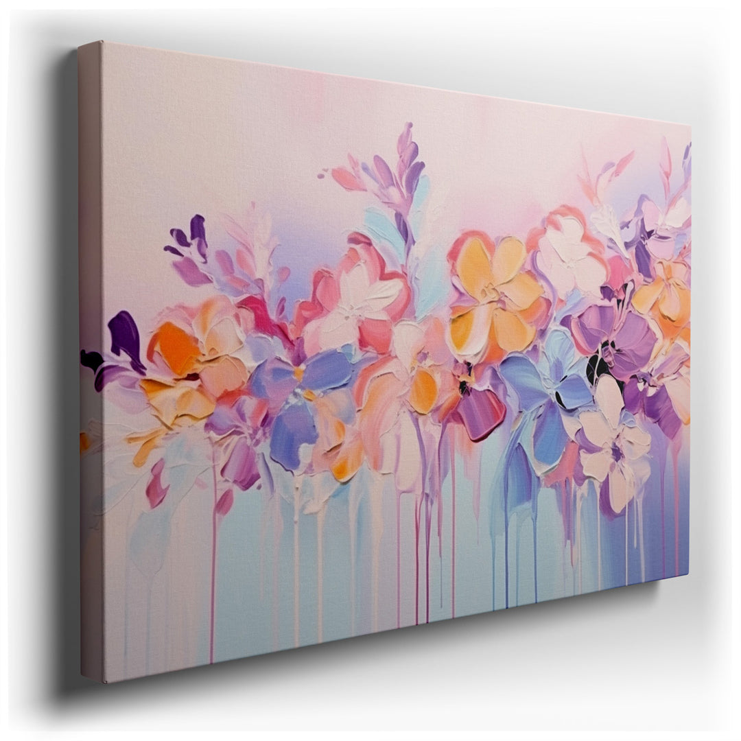 canvas print on wrapped canvas for wall decor – This enchanting wall art, a masterful composition of florals, is a true celebration of nature's effortless beauty, rende...