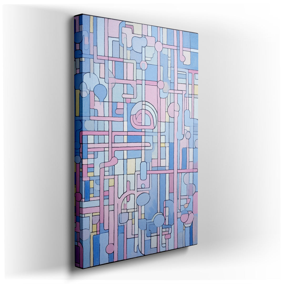 canvas print on wrapped canvas for wall decor – This exquisite wall art is a masterful exploration of geometry and color, meticulously crafted to bring a sense of calm...