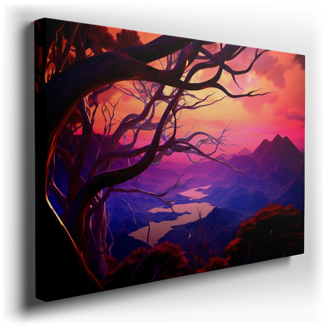 canvas print on wrapped canvas for wall decor – This digital wall art is a captivating portrayal of nature's enchanting beauty, where the artist skillfully uses a palet...
