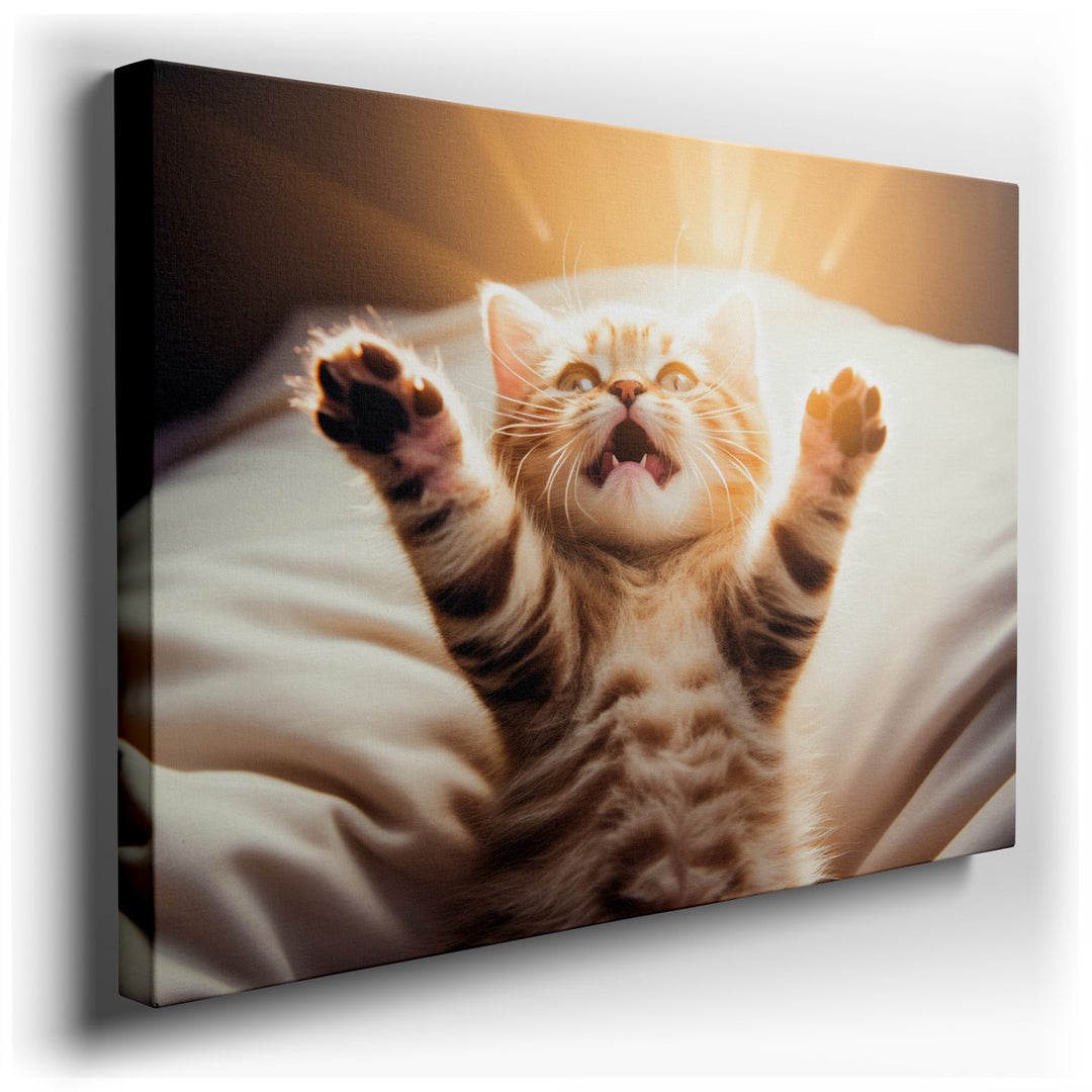 canvas print on wrapped canvas for wall decor – This enchanting wall art captures the essence of youthful exuberance and curiosity through the depiction of an adorable...