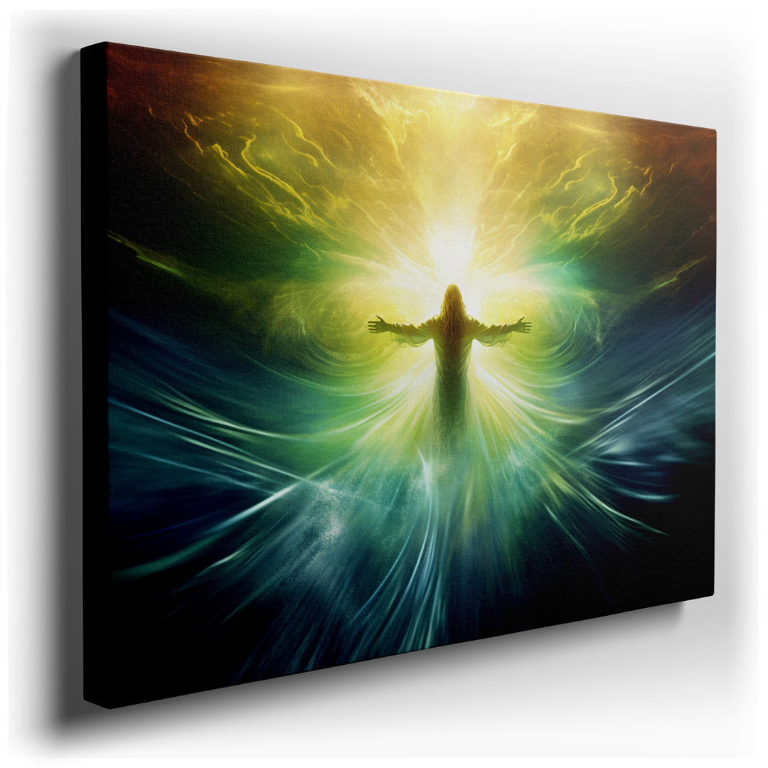 canvas print on wrapped canvas for wall decor – This captivating wall art is a profound visual exploration of spirituality and enlightenment, masterfully rendered to ev...