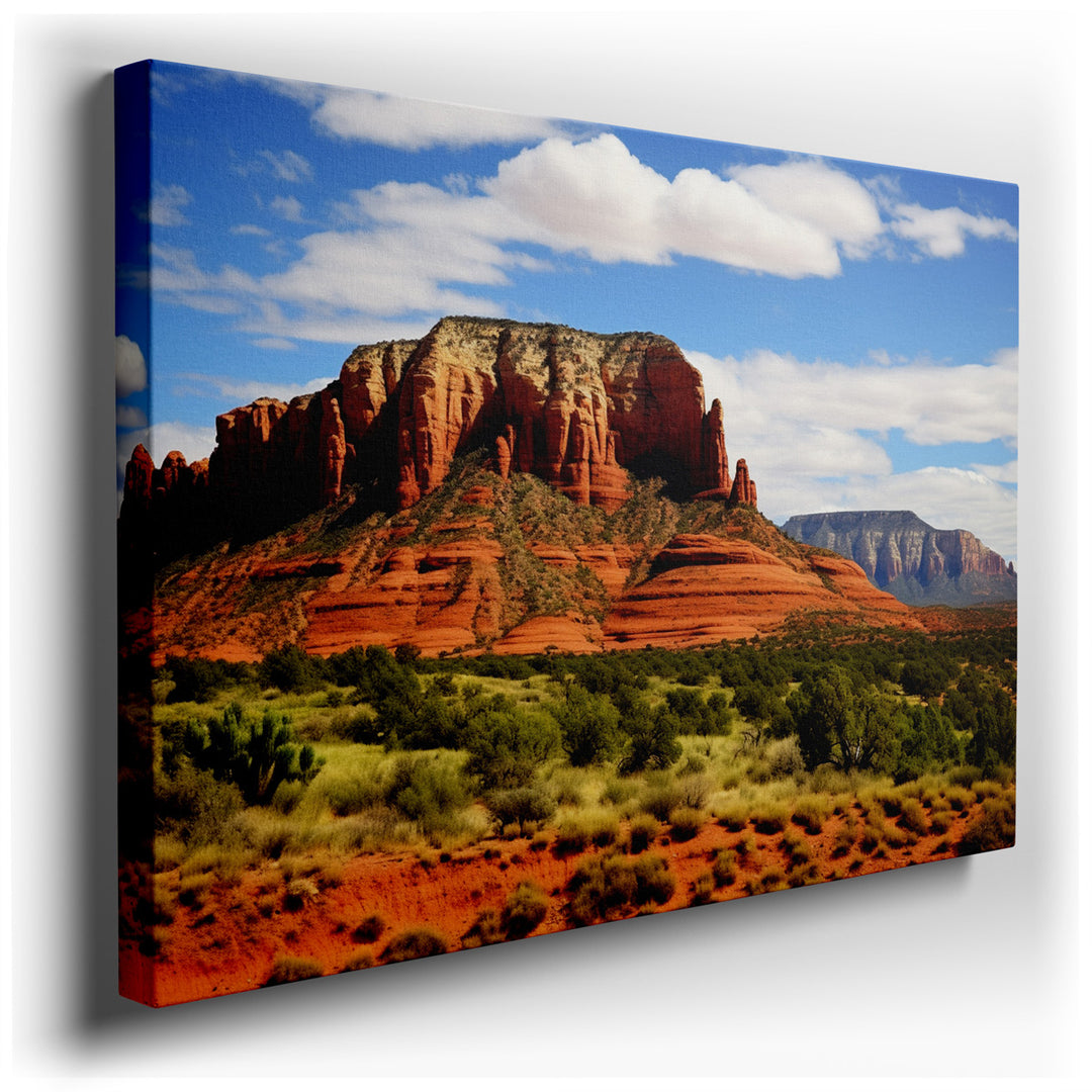 canvas print on wrapped canvas for wall decor – This wall art is a stunning visual representation of nature's grandeur, capturing the awe-inspiring beauty of red rock f...