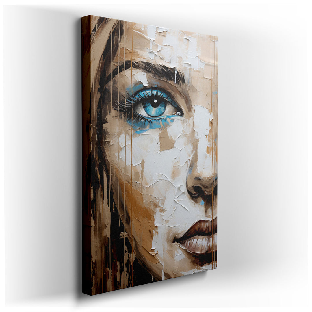 canvas print on wrapped canvas for wall decor – This wall art, a masterful portrayal of human emotion and beauty, captures the essence of the human experience through t...
