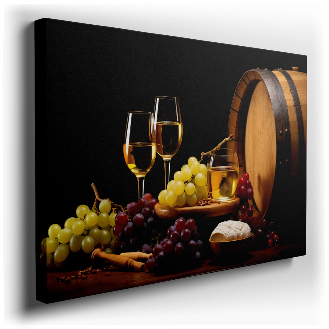 canvas print on wrapped canvas for wall decor – This exquisite wall art, a masterful depiction of a still life, is a celebration of the finer things in life, encapsulat...