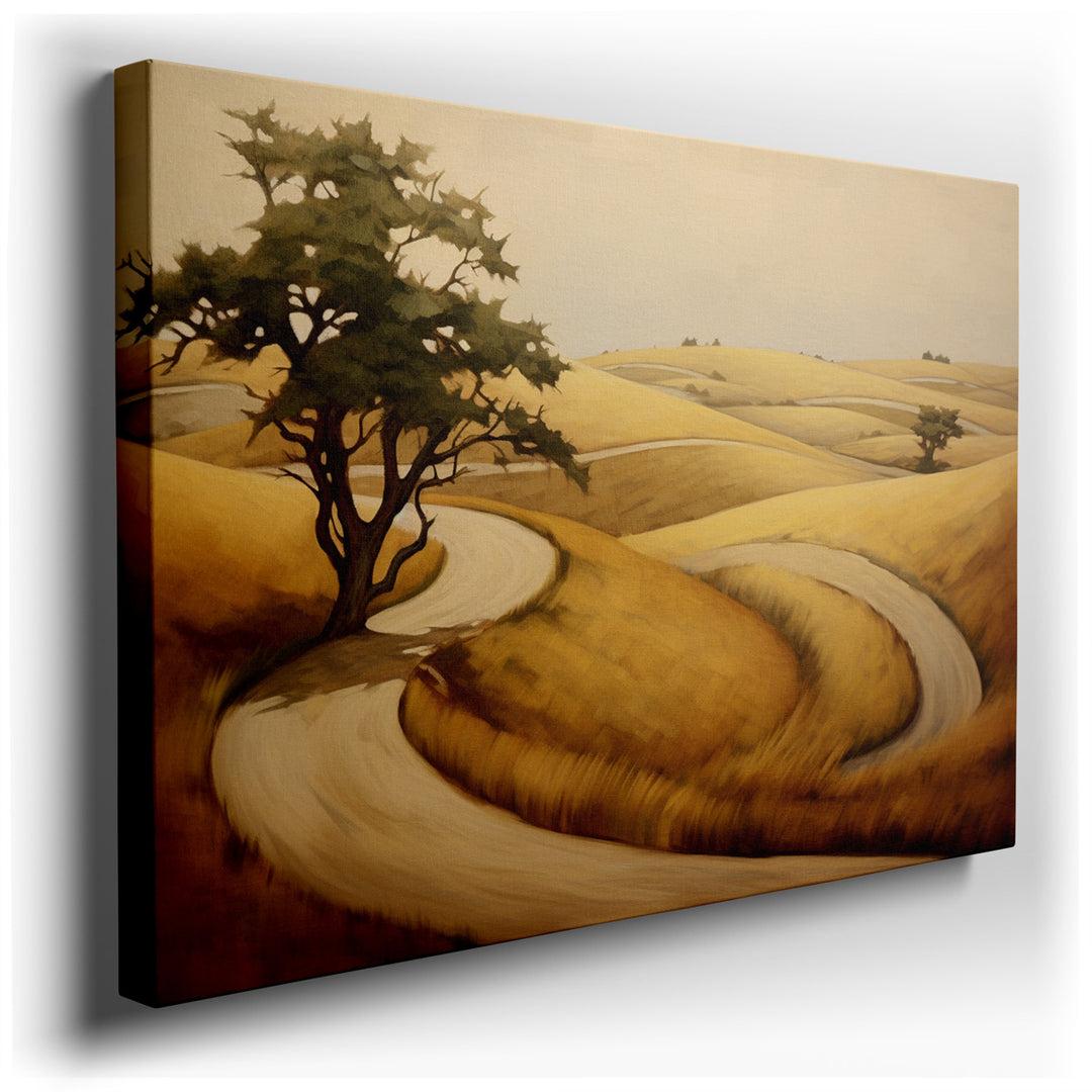 canvas print on wrapped canvas for wall decor – This exquisite wall art captures the essence of a serene, abstract landscape, where the gentle undulations of curvaceous...