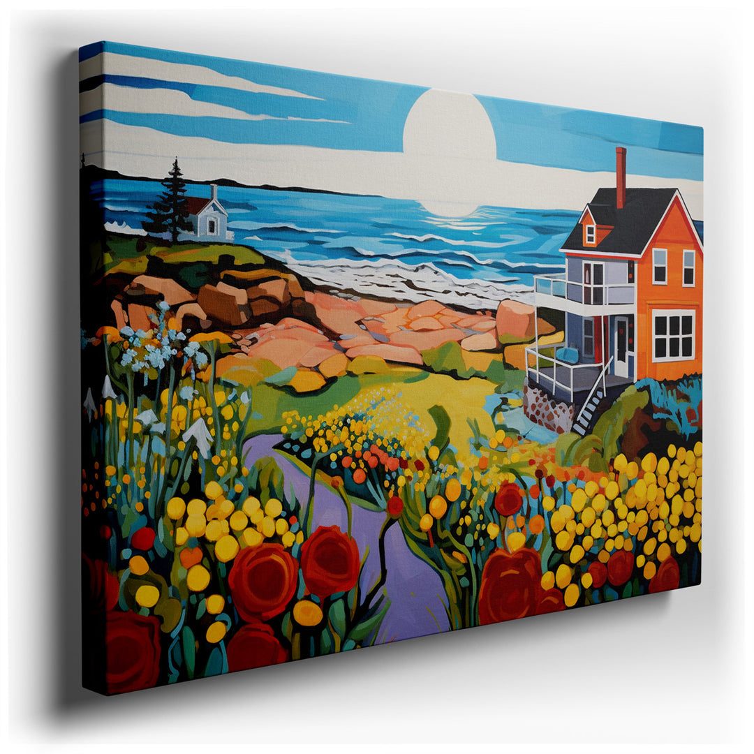 canvas print on wrapped canvas for wall decor – This wall art captures the essence of coastal serenity and the vibrant beauty of nature in a way that is both enchanting...
