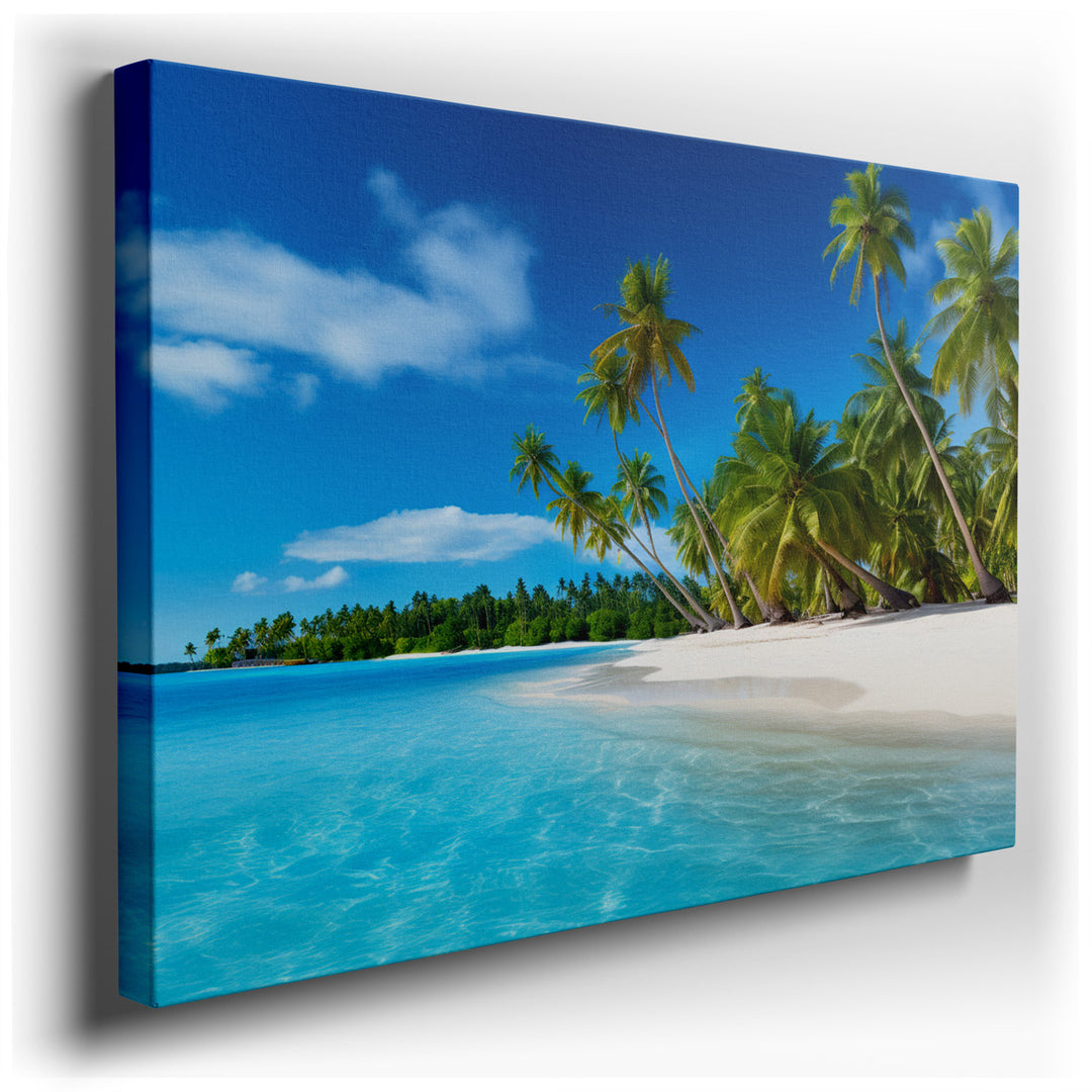 canvas print on wrapped canvas for wall decor – This exquisite wall art captures the essence of a serene seaside escape, perfect for enhancing any room with a touch of...
