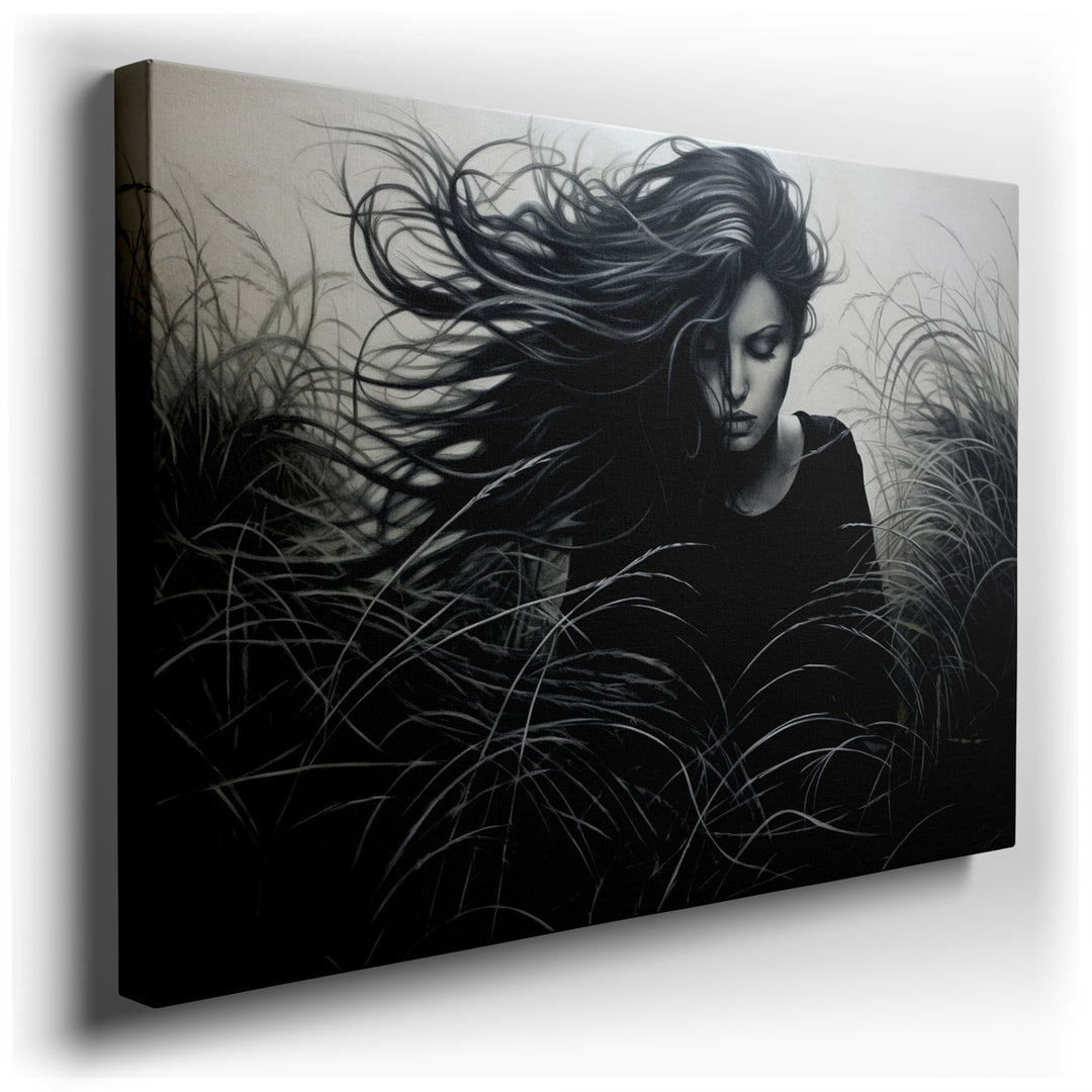 canvas print on wrapped canvas for wall decor – The wall art captures a scene of profound tranquility and introspective beauty, ideal for creating a contemplative atmos...