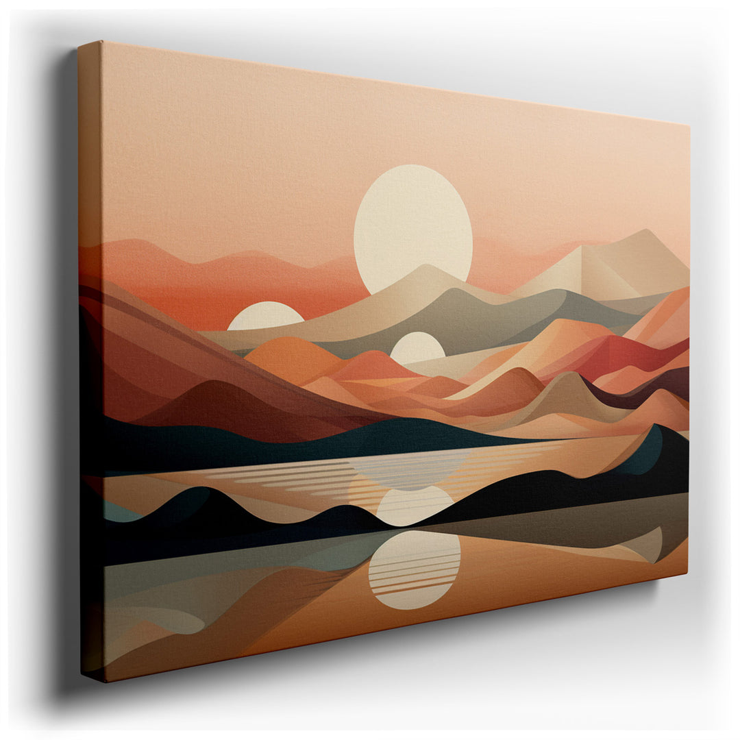 canvas print on wrapped canvas for wall decor – This exquisite wall art, an abstract landscape, is a masterpiece of tranquility and soft, inviting colors. It is charact...
