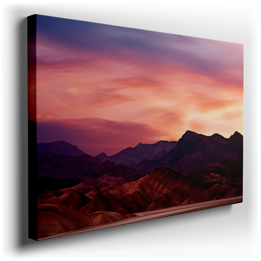 canvas print on wrapped canvas for wall decor – This exquisite wall art portrays a breathtaking desert landscape, masterfully capturing the serene and majestic essence...