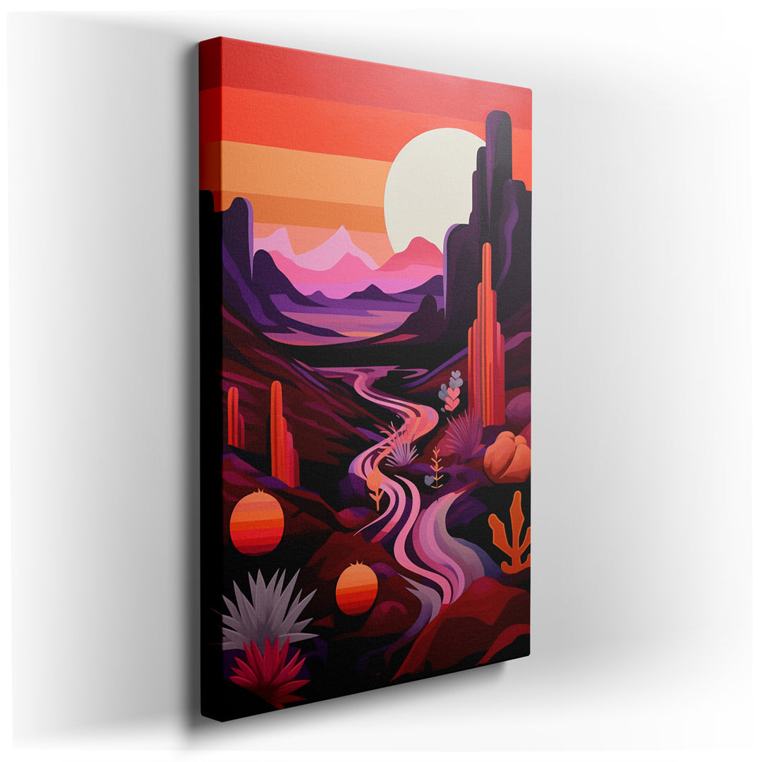 canvas print on wrapped canvas for wall decor – This wall art captures a breathtaking desert landscape that is both vibrant and serene, making it a perfect addition to...