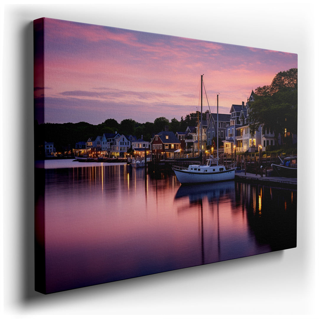 canvas print on wrapped canvas for wall decor – This wall art, a captivating portrayal of a dockside at dusk, is an exquisite piece that would enhance any room with its...