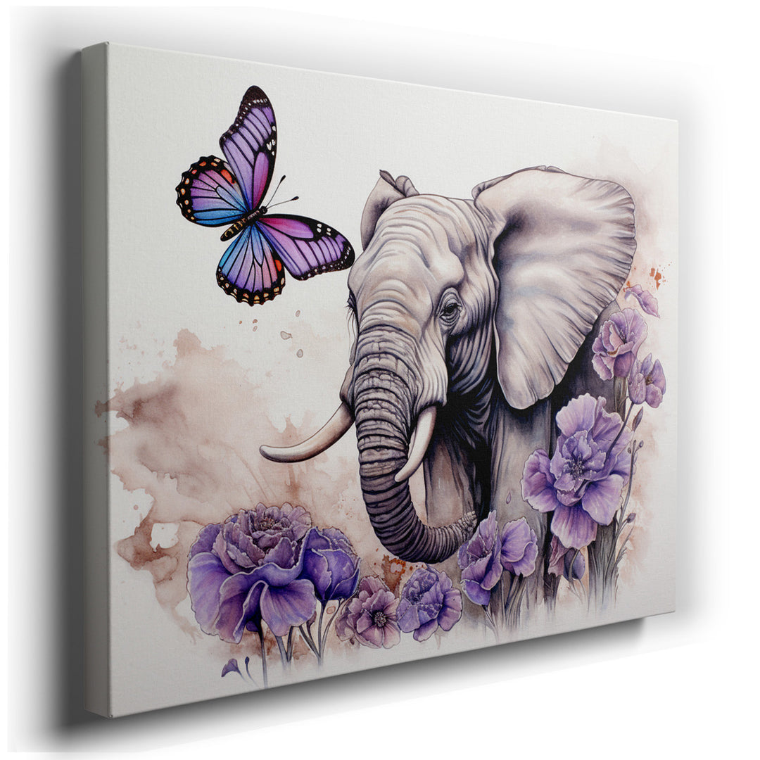 canvas print on wrapped canvas for wall decor – This wall art, a mesmerizing composition that intertwines the grandeur of wildlife with the delicate beauty of flora, pr...