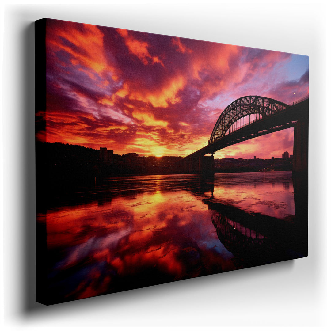 canvas print on wrapped canvas for wall decor – This wall art is a masterful depiction of a serene and picturesque scene that captures the essence of a tranquil evening...