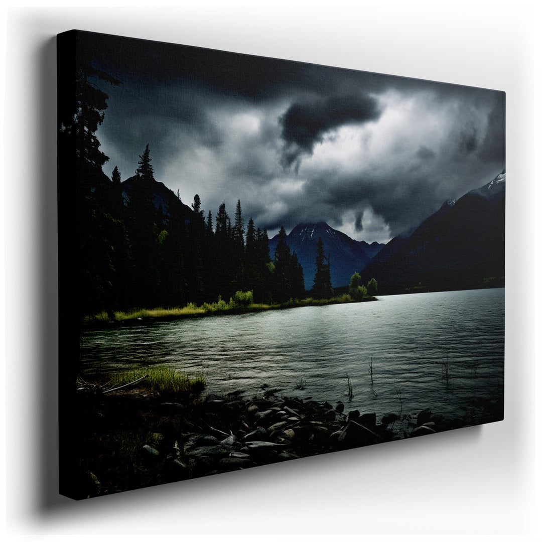 canvas print on wrapped canvas for wall decor – This wall art, a captivating landscape, masterfully captures the essence of nature's dual temperaments. It portrays a se...
