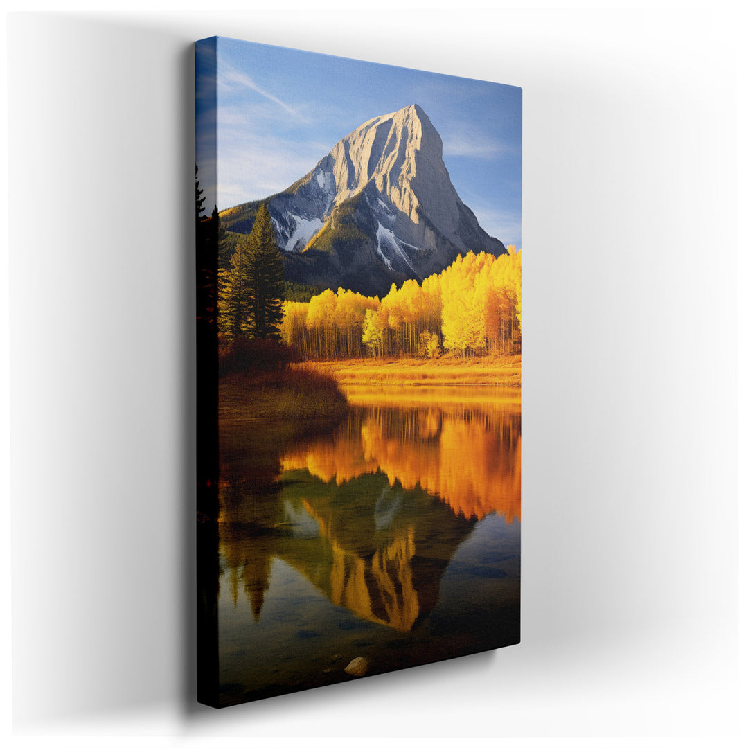 canvas print on wrapped canvas for wall decor – This wall art captures a breathtaking autumnal scene that is both vibrant and serene, making it a perfect addition to an...