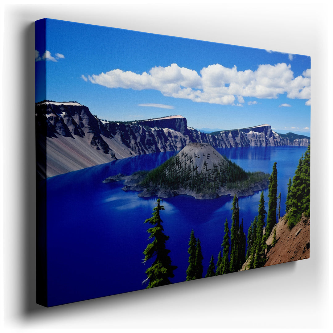canvas print on wrapped canvas for wall decor – The wall art captures the serene beauty of a pristine landscape, where the tranquility of nature is presented in its mos...