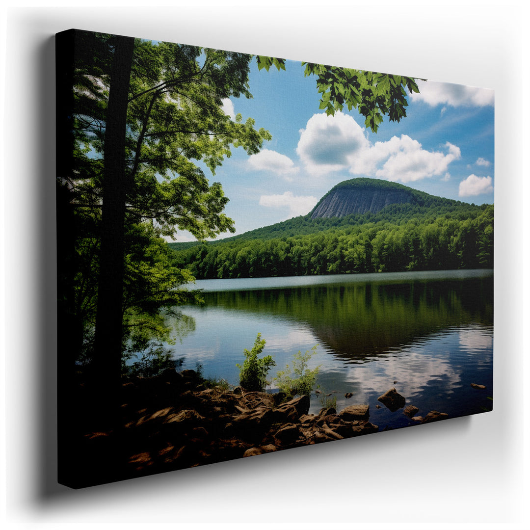 canvas print on wrapped canvas for wall decor – This exquisite wall art captures a serene and majestic landscape that is both timeless and awe-inspiring. It depicts a b...
