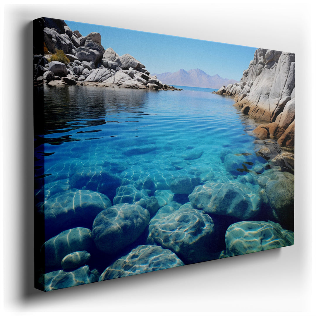 canvas print on wrapped canvas for wall decor – This wall art, an exquisite depiction of a serene lakeside, offers a visual retreat into nature's peaceful embrace. The...
