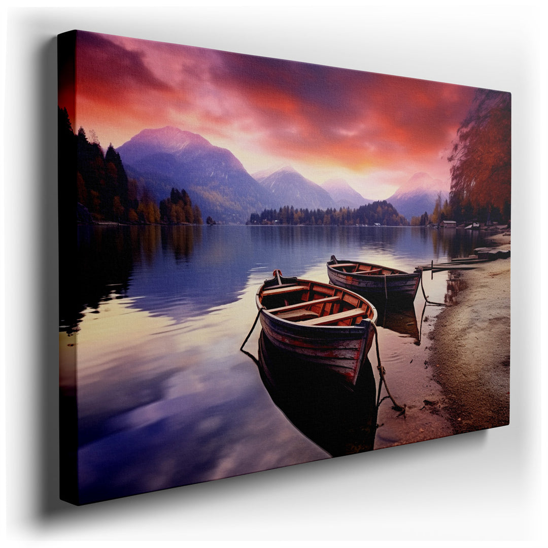 canvas print on wrapped canvas for wall decor – This exquisite wall art portrays a breathtaking landscape that encapsulates the serene and majestic essence of nature. A...
