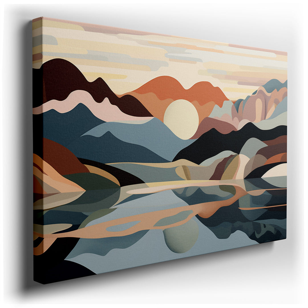 canvas print on wrapped canvas for wall decor – This enchanting wall art offers a serene interpretation of a landscape, masterfully rendered in a style that bridges the...