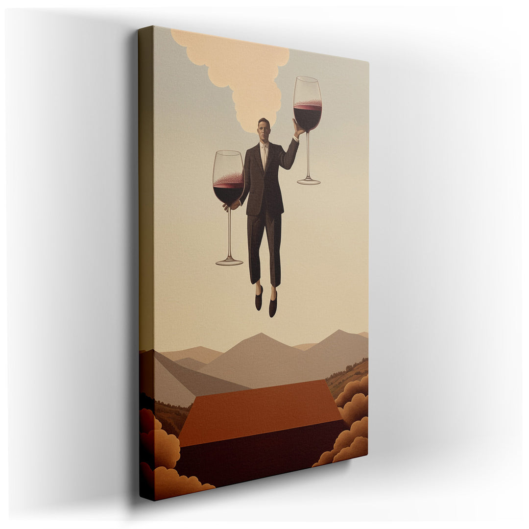 canvas print on wrapped canvas for wall decor – This wall art is a captivating piece that masterfully blends surrealism with a touch of whimsy, creating a visual narrat...