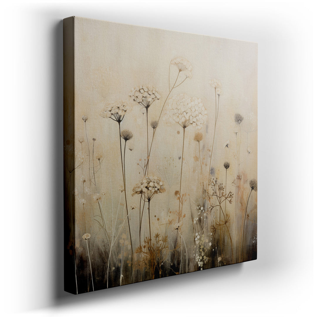 canvas print on wrapped canvas for wall decor – This exquisite wall art captures the essence of a tranquil meadow, brimming with delicate wildflowers that seem to sway...