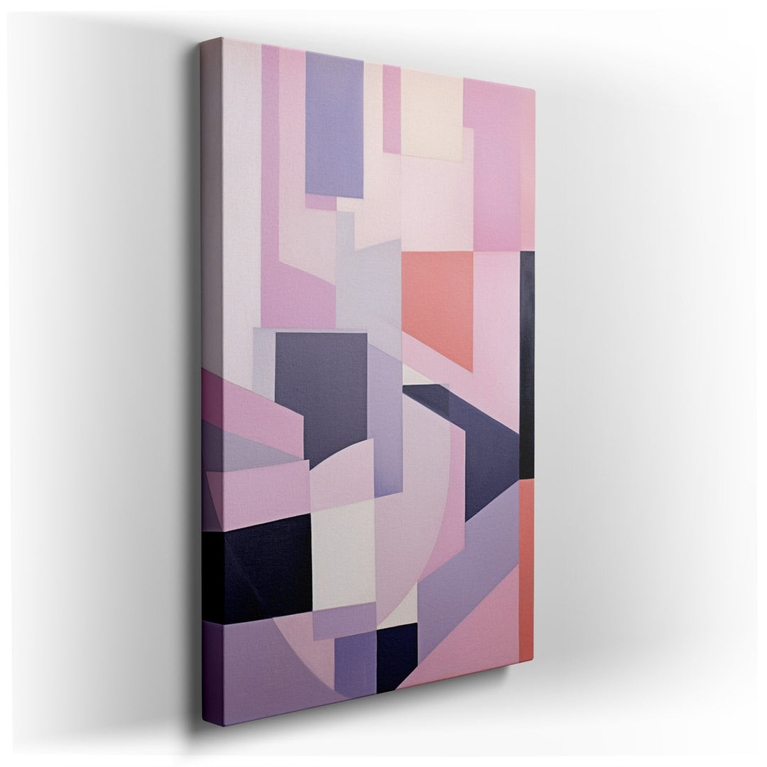 canvas print on wrapped canvas for wall decor – This wall art is a serene minimalist abstract composition that masterfully utilizes geometric shapes set against a backd...