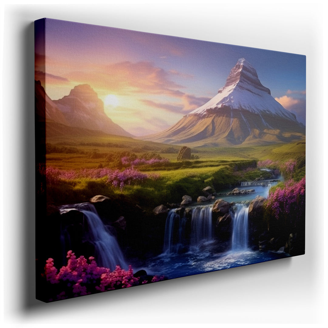 canvas print on wrapped canvas for wall decor – This exquisite landscape wall art, a masterful depiction of nature's serene beauty, is an ideal choice for enhancing the...