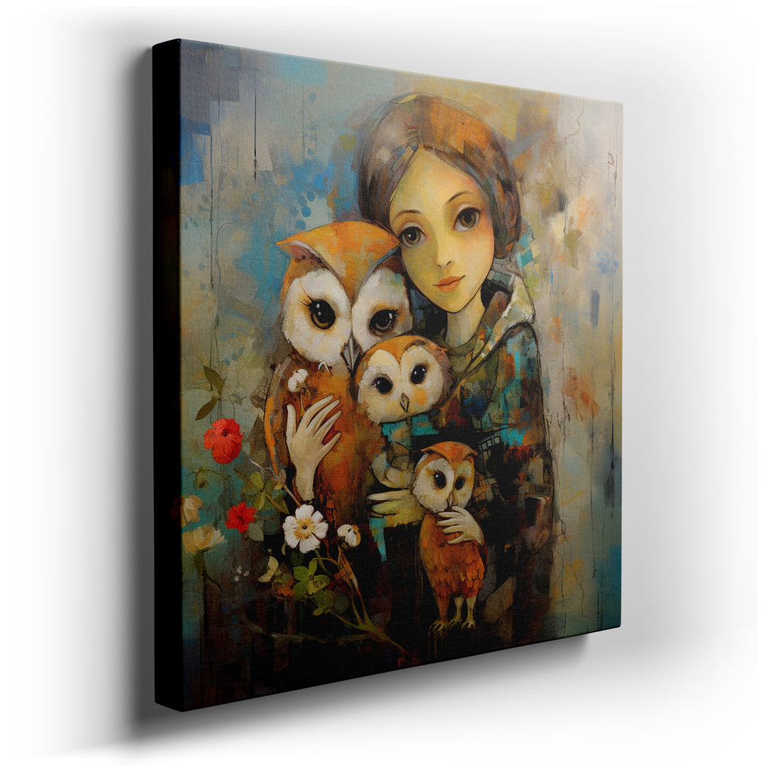 canvas print on wrapped canvas for wall decor – This exquisite wall art captures a serene and heartwarming scene that eloquently portrays the profound bond between huma...