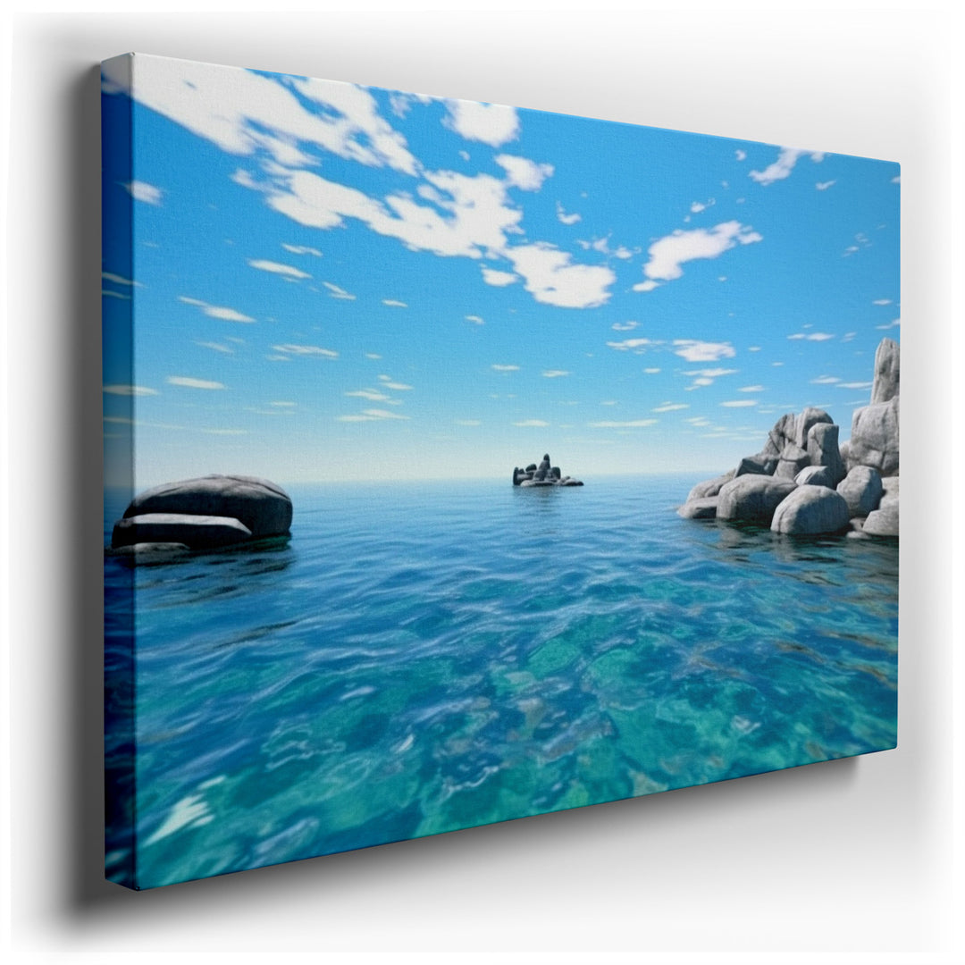 canvas print on wrapped canvas for wall decor – This exquisite wall art, a serene seascape, masterfully captures the tranquil essence of nature, making it an ideal addi...