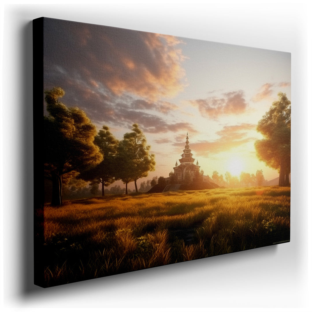 canvas print on wrapped canvas for wall decor – This captivating wall art portrays a stunning scene that is both tranquil and awe-inspiring, making it an ideal choice f...