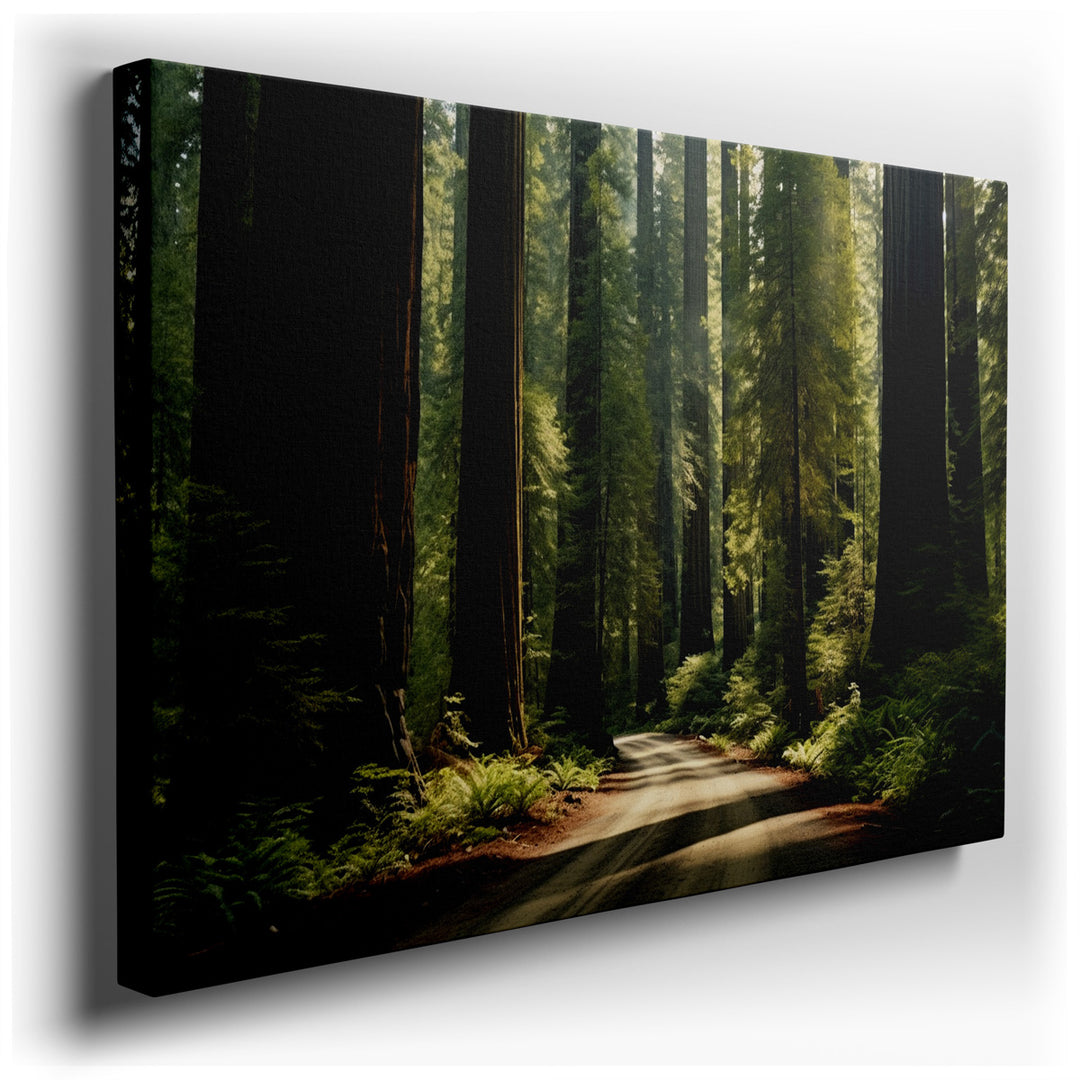 canvas print on wrapped canvas for wall decor – Imagine a wall art that captures the essence of tranquility and the majestic beauty of nature—a serene pathway winding t...