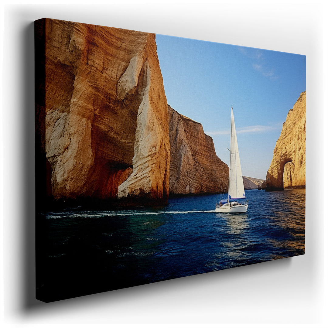 canvas print on wrapped canvas for wall decor – Imagine a wall art that encapsulates the essence of tranquility and adventure, a serene sailboat gliding gracefully thro...