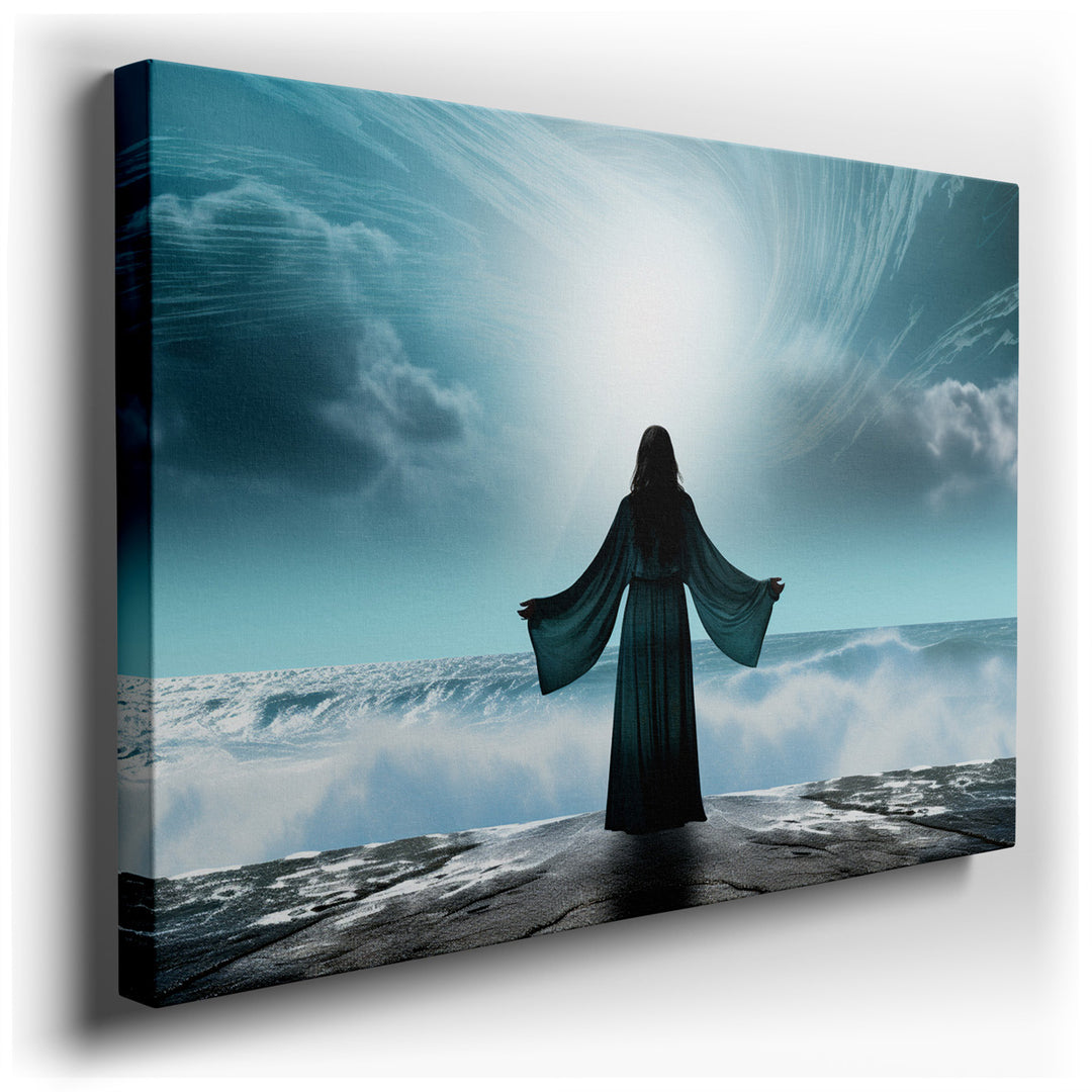 canvas print on wrapped canvas for wall decor – This wall art, a captivating portrayal of serenity and the sublime power of nature, would make a profound statement in a...