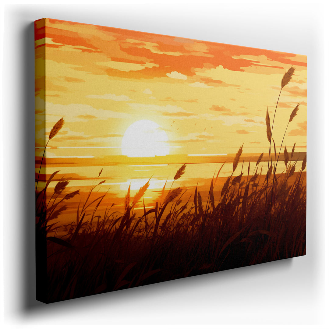 canvas print on wrapped canvas for wall decor – Imagine a wall art that encapsulates the tranquil essence of nature, where the day’s final moments are immortalized in a...