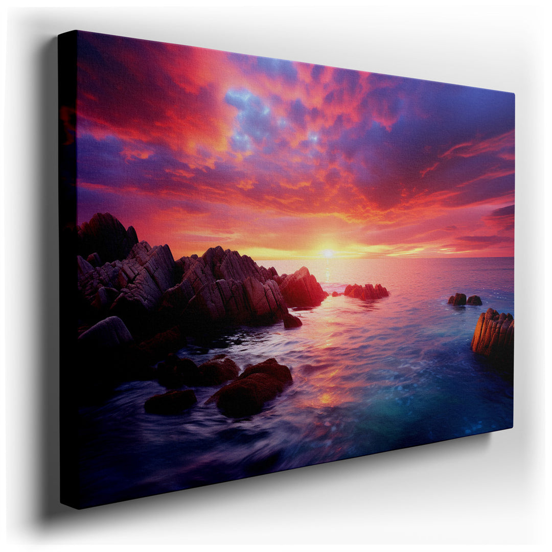 canvas print on wrapped canvas for wall decor – Imagine a wall art that encapsulates the serene beauty of nature, where the day’s last light paints the horizon in hues...