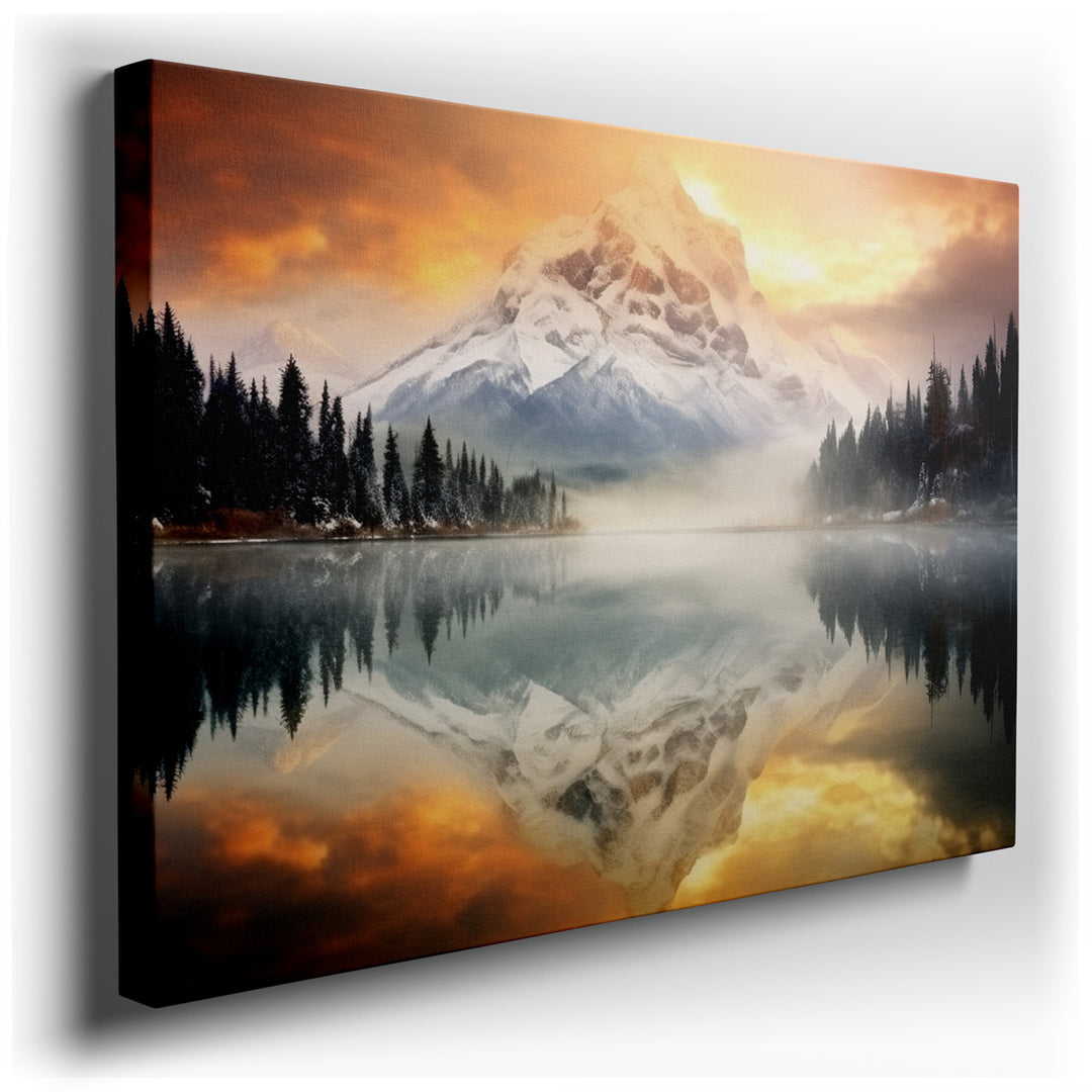 canvas print on wrapped canvas for wall decor – This wall art captures a moment of serene beauty and awe-inspiring natural splendor, making it a perfect addition to any...