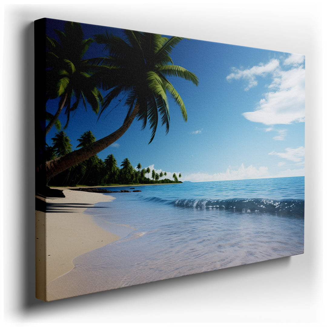 canvas print on wrapped canvas for wall decor – Imagine a wall art that captures the essence of tranquility and natural beauty—a serene tropical beach scene that serves...