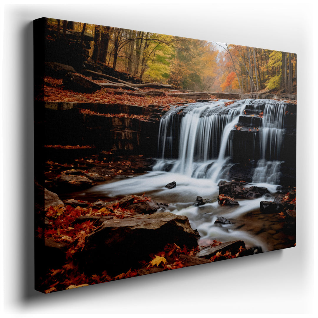 canvas print on wrapped canvas for wall decor – This enchanting wall art captures the essence of autumn in a way that is both vivid and serene, making it a perfect addi...