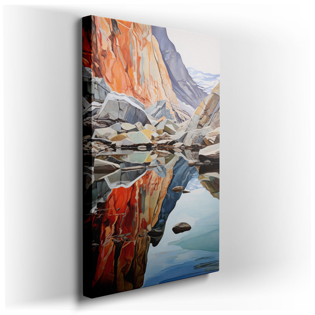 canvas print on wrapped canvas for wall decor – This wall art is a masterful depiction of nature's serene beauty, capturing a landscape where tranquility and vibrancy c...
