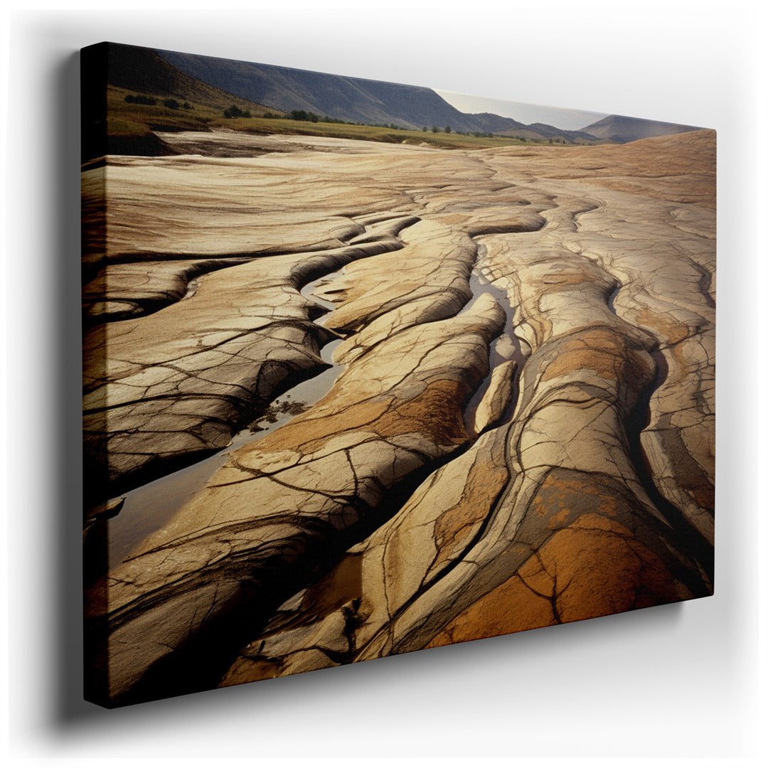 canvas print on wrapped canvas for wall decor – This wall art is a stunning representation of a mesmerizing landscape that captures the essence of a remote, untouched w...