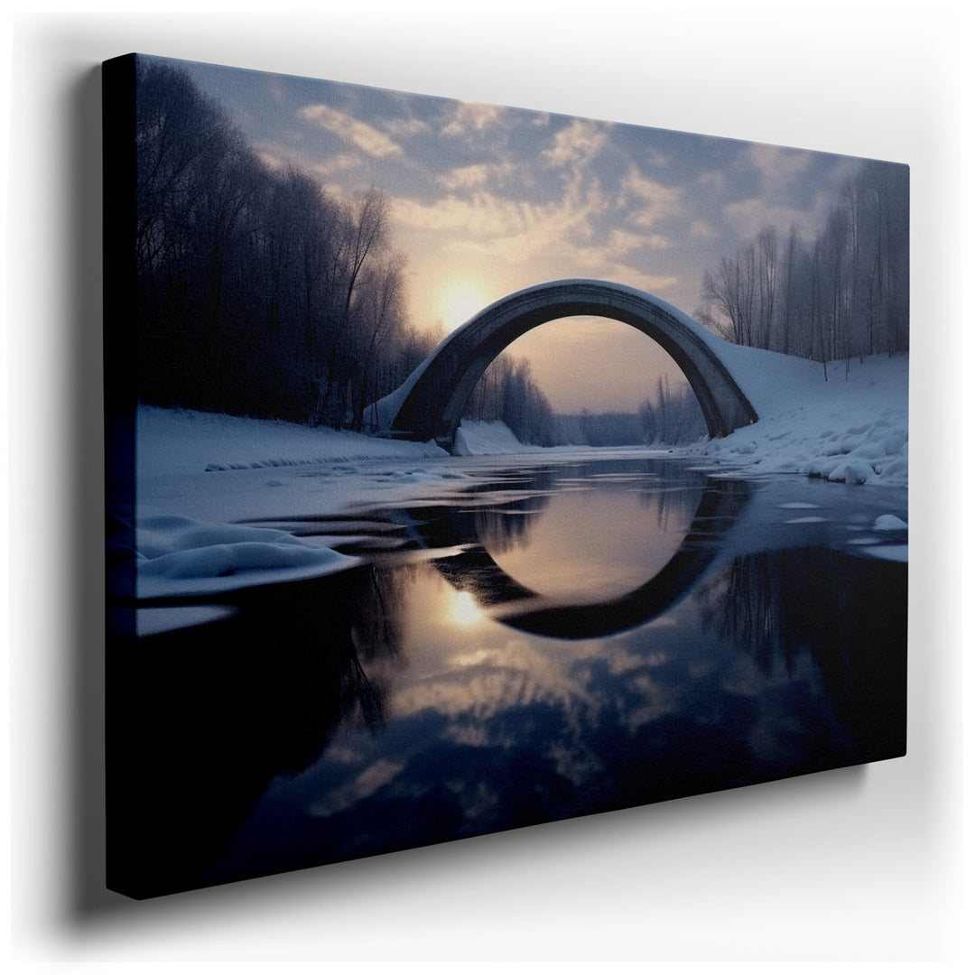 canvas print on wrapped canvas for wall decor – This wall art, a breathtaking depiction of a winter morning, presents a serene and picturesque scene that would enhance...