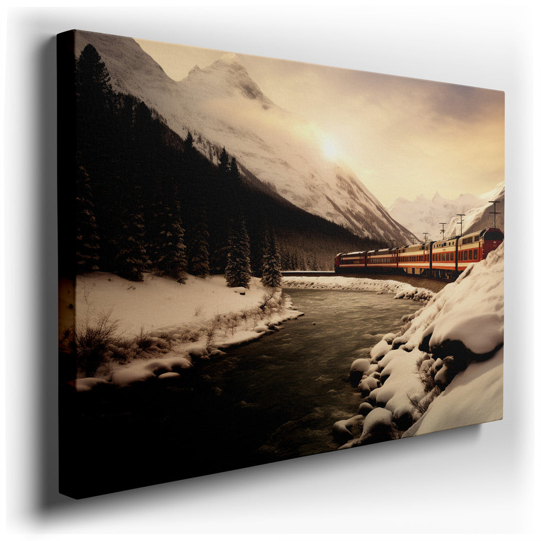 canvas print on wrapped canvas for wall decor – Imagine a wall art that encapsulates the serene beauty of a winter landscape, where the tranquility of nature is portray...