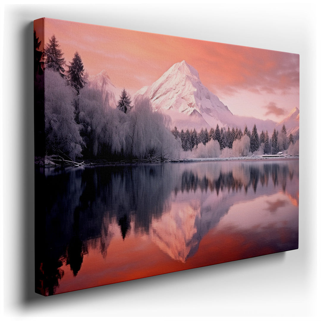 canvas print on wrapped canvas for wall decor – This exquisite wall art captures a breathtaking winter landscape that would be a magnificent addition to any room seekin...