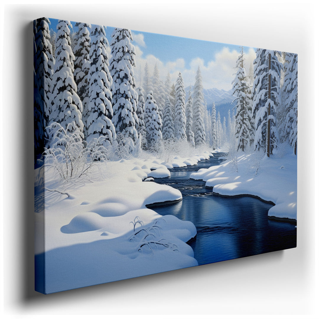 canvas print on wrapped canvas for wall decor – This enchanting wall art captures the essence of a pristine winter wonderland, making it an ideal addition to any room s...