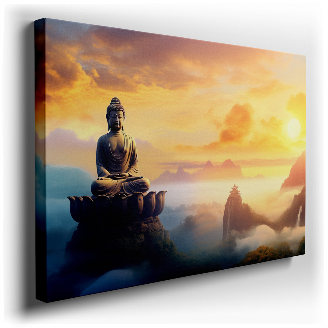 canvas print on wrapped canvas for wall decor – Imagine a wall art that captures a serene and majestic moment, where spirituality and the grandeur of nature intertwine...