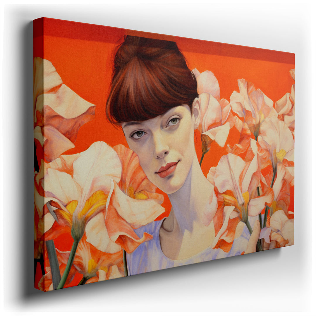 canvas print on wrapped canvas for wall decor – This exquisite wall art captures the essence of serenity and the delicate interplay between human emotion and the natura...